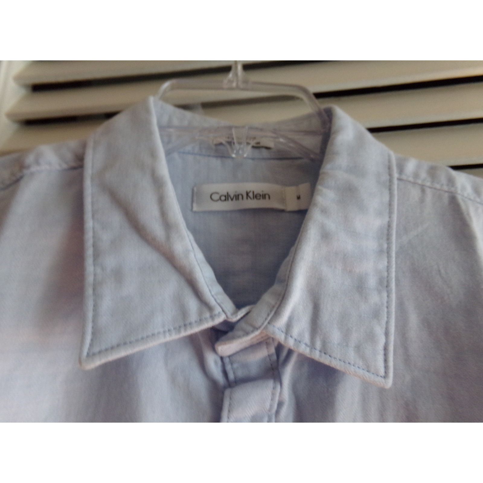 Calvin Klein Calvin Klein light blue 100% cotton l/s shirt M EUC Size US M / EU 48-50 / 2 - 2 Thumbnail