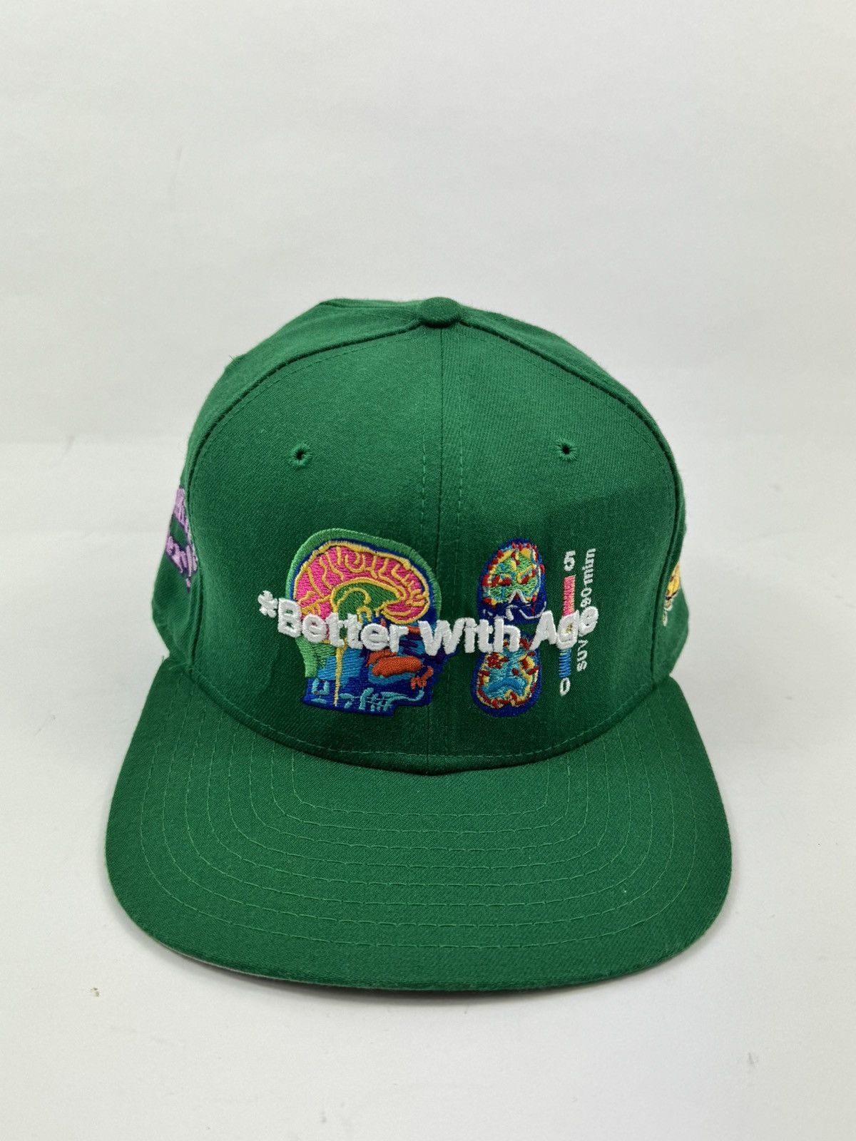 Pre-owned Better With Age Embroidered Logo Cap In Green