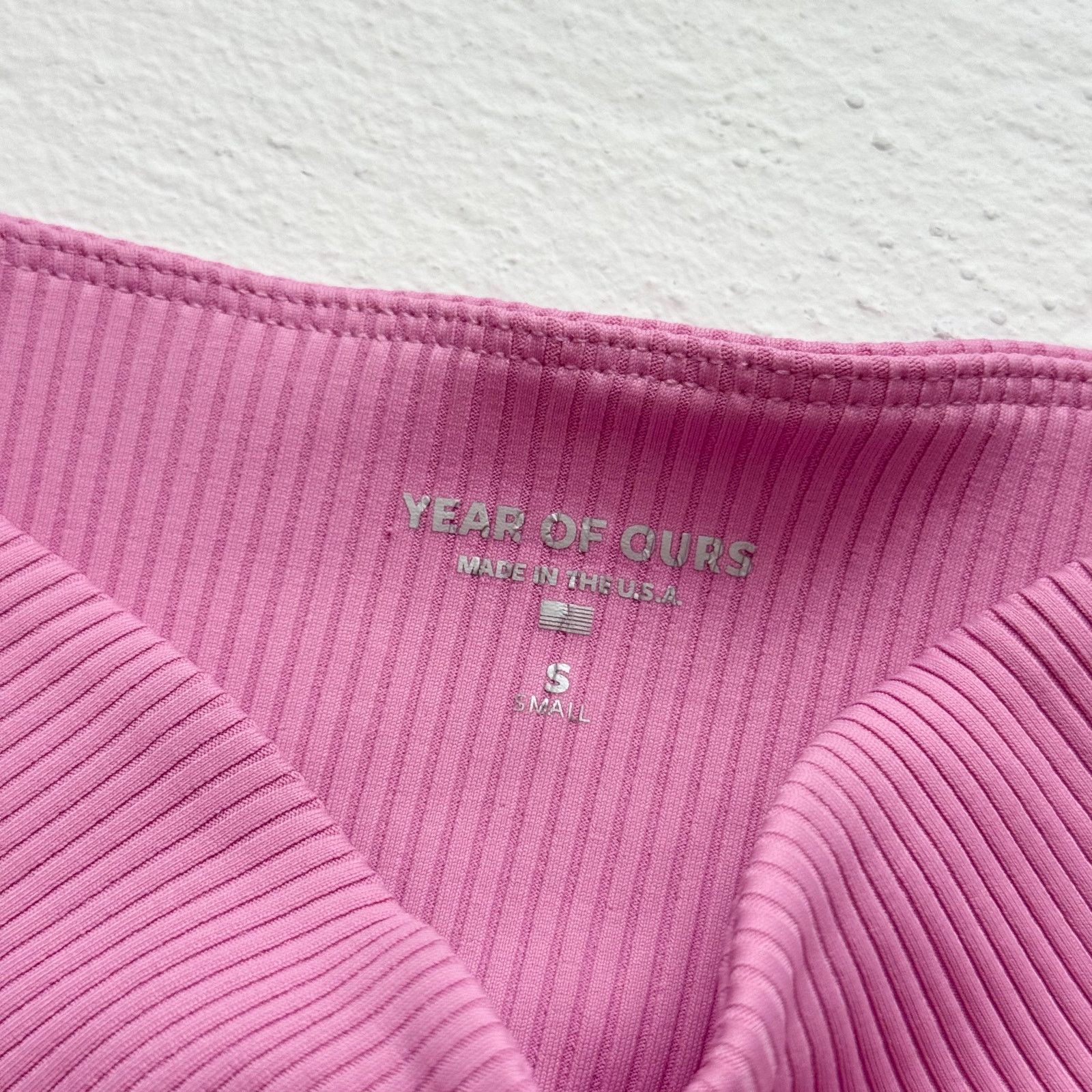 Other Carbon38 Year Of Ours Pink Ribbed Crossover Biker Shorts, S Size 28" / US 6 / IT 42 - 4 Thumbnail