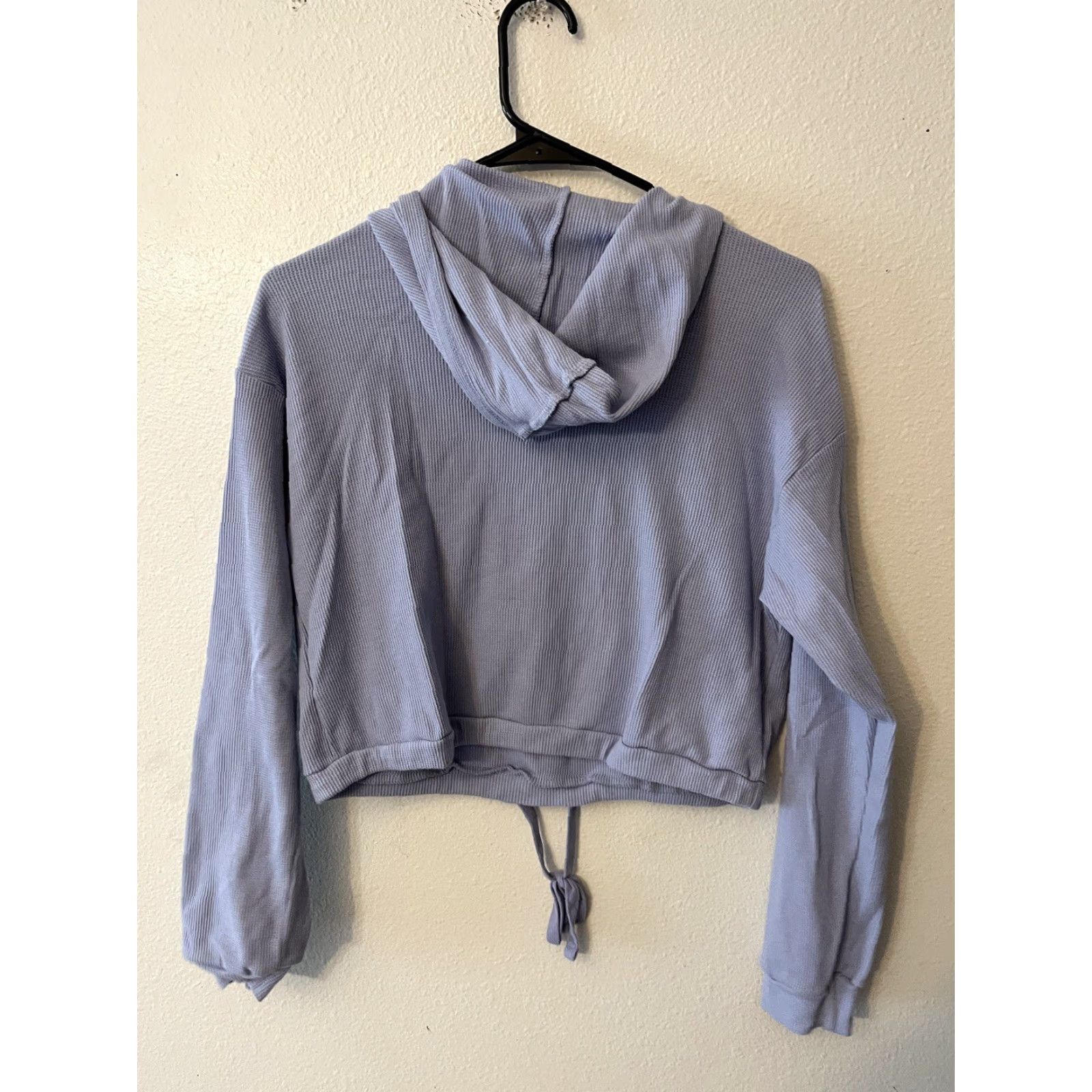 Vintage Active USA Hoodie Women Large L Blue Pullover Hooded Lace Up Shirt/ sweatshirt (Activewear) Size L / US 10 / IT 46 - 2 Thumbnail
