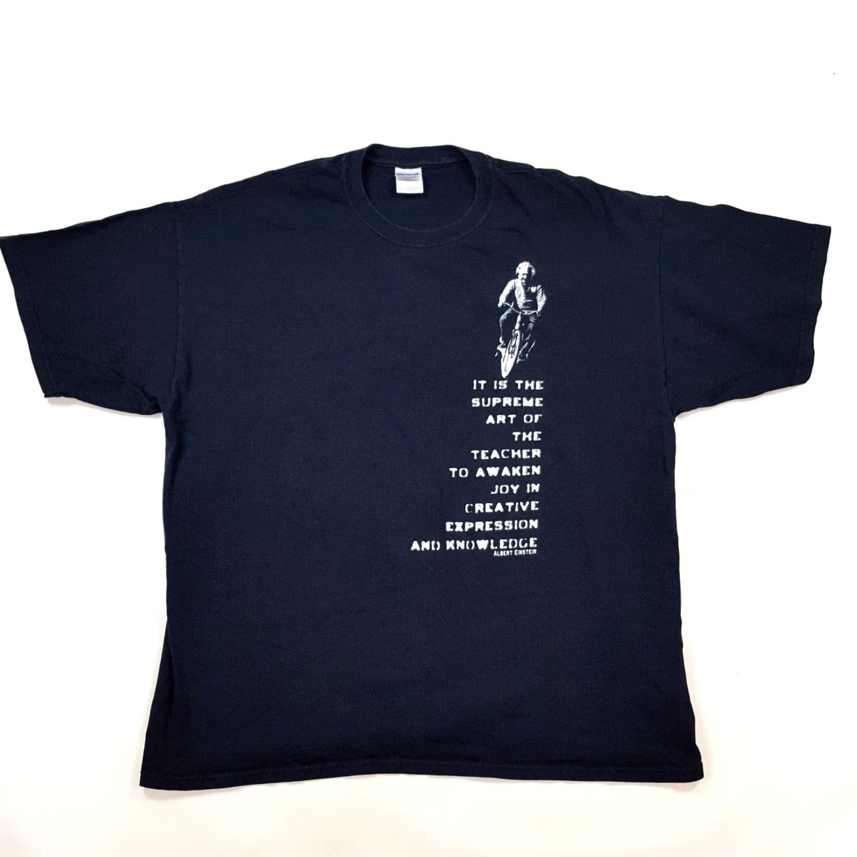 Gildan VINTAGE Albert Einstein Scientist Teacher 2XL Black T Shirt Y2K Faded Retro Graphic Print Mens Shirt Size US XXL / EU 58 / 5 - 2 Thumbnail