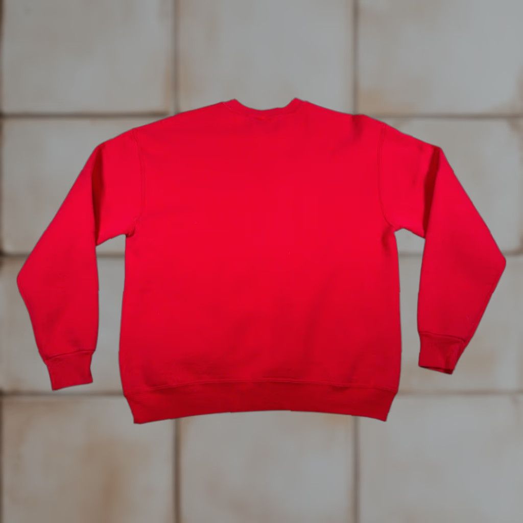 Russell Athletic VINTAGE Russell Athletic Red Crew Neck Pullover Sweater Mens Medium USA 90s School Trojets Embroidered Graphic Print Retro Cotton Blend Size US M / EU 48-50 / 2 - 1 Thumbnail