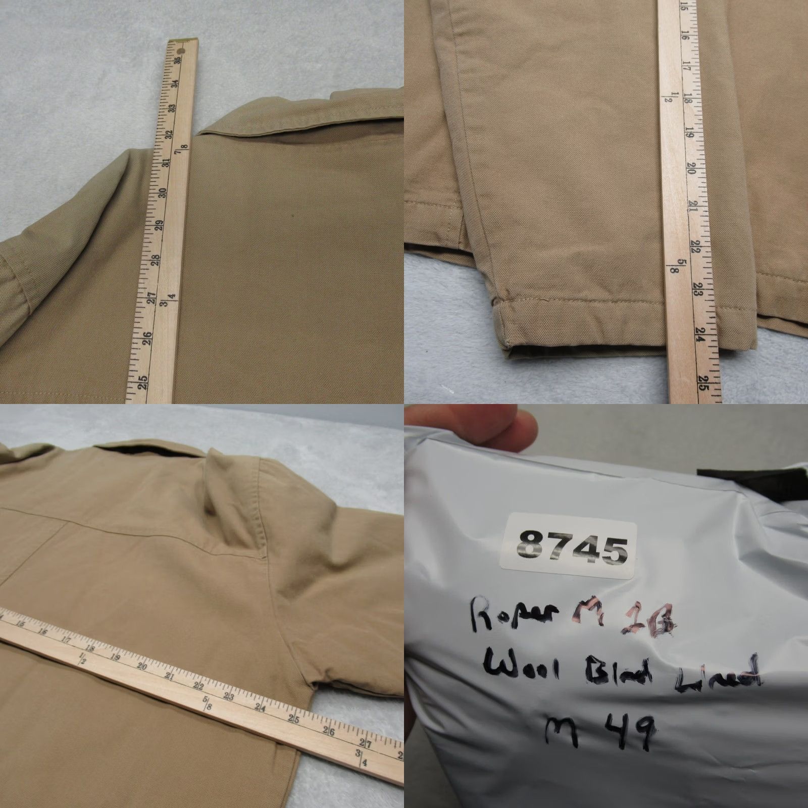 Roper Roper Range Gear Jacket Mens Large Brown Canvas Wool Blend VTG Lined Pockets Button Cotton Mid-Length Casual Workwear Travel Size US L / EU 52-54 / 3 - 9 Thumbnail