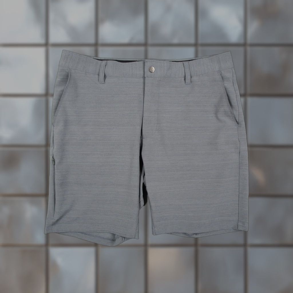 Vintage BYLT Kinetic Shorts Mens XL Gray Performance Stretch Chino Golf Casual 9" Gray Polyester Spandex 94% 6% 5-Pocket Mens XL Gray Size US 36 / EU 52 - 1 Thumbnail