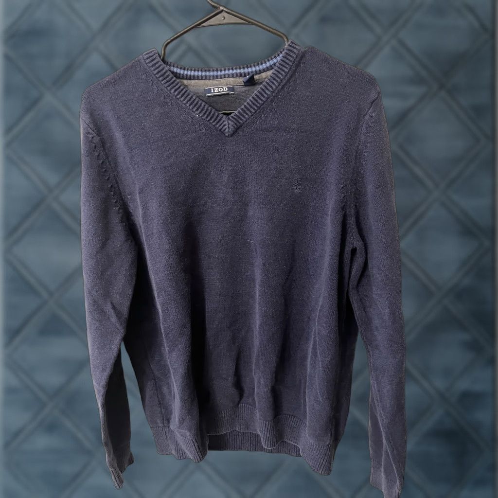 Izod VINTAGE IZOD Pullover Sweater Shirt Navy Blue M Adult Men 90s Classic Golf Logo Knit Size US M / EU 48-50 / 2 - 1 Thumbnail