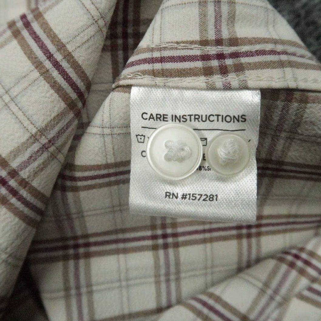 Mizzen+Main Mizzen+Main Shirt Mens M Brown Plaid Button-Up Slim Fit Casual Long Sleeve Beige Xs S? Size US M / EU 48-50 / 2 - 4 Thumbnail