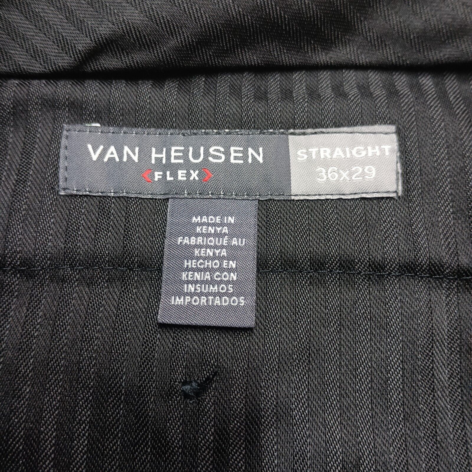 Van Heusen VAN HEUSEN Flex Pants Men's 36x29 Stretch Straight Fit Black Size US 36 / EU 52 - 5 Thumbnail