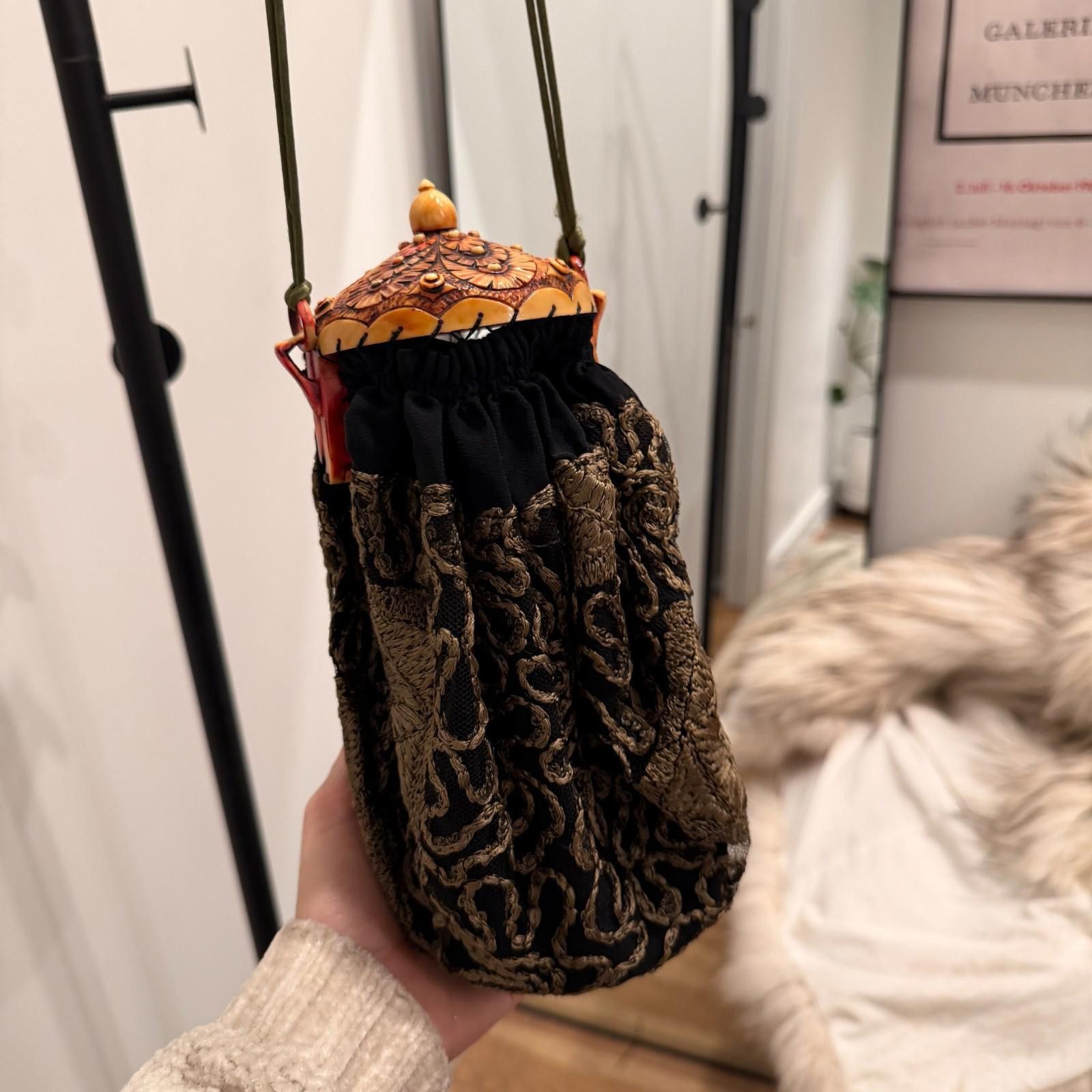 Other Pristine 1920s Antique Flapper Purse Carved Celluloid Frame Size ONE SIZE - 3 Thumbnail
