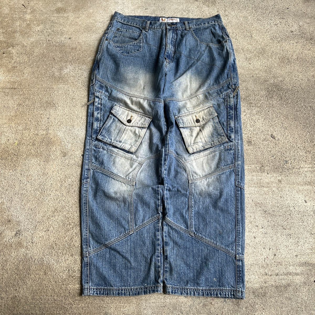 image of Jnco x Vintage Crazy Vintage Y2K Vibes Techwear Jeans Baggy Archive Style in Blue, Men's (Size 38)