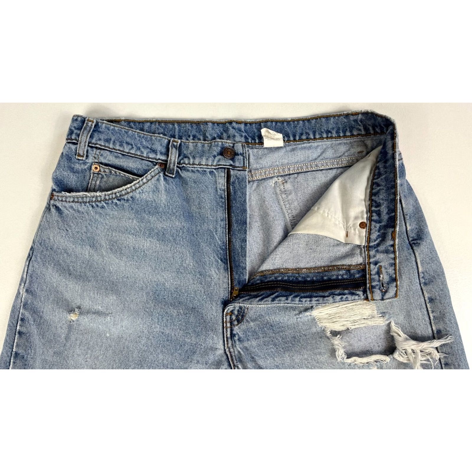 Levi's Levi's 505 Jeans Regular Fit Distressed 90s Vintage Mens Blue 35x30 Pants Straight Jeans Mens Size US 35 - 4 Thumbnail