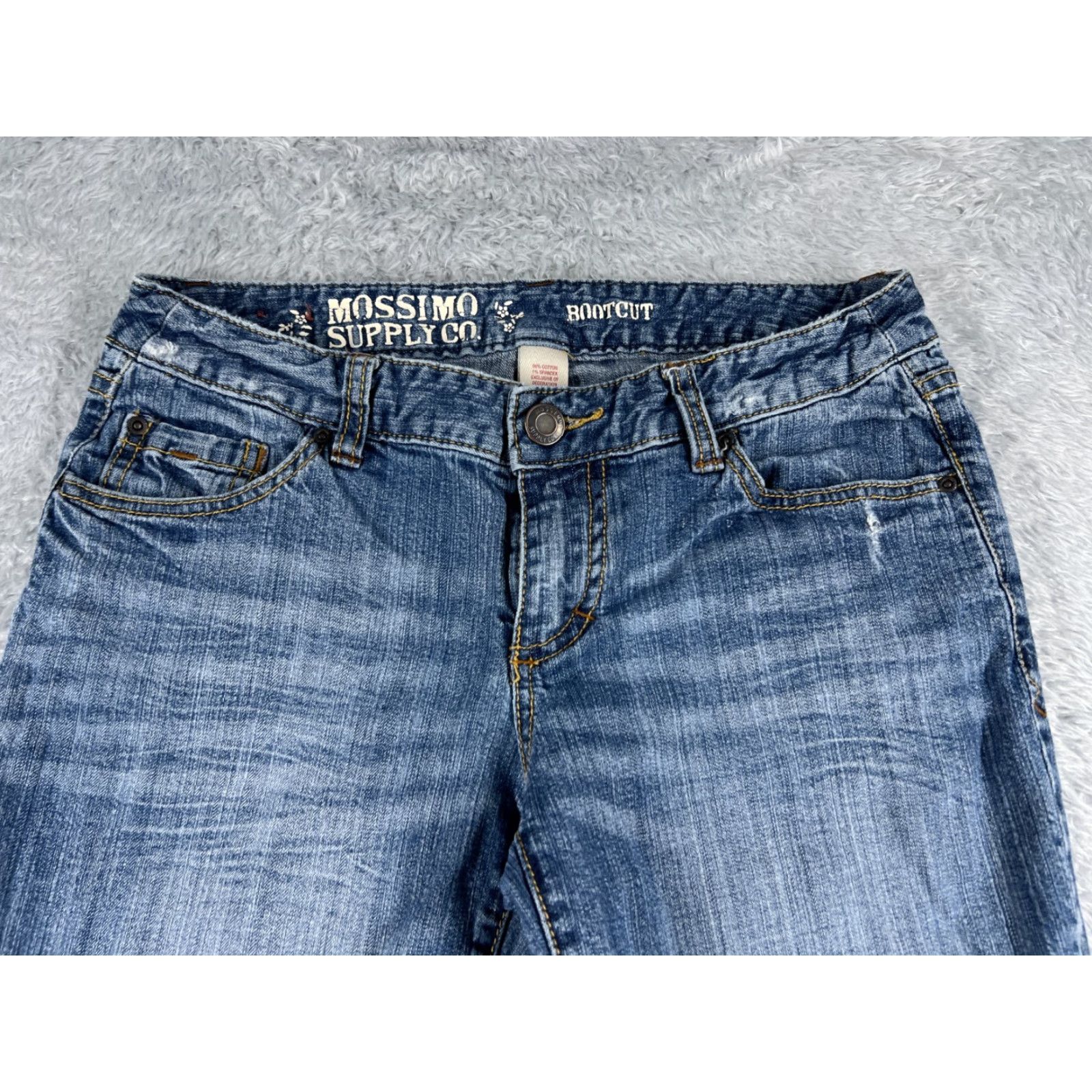 Mossimo Mossimo Jeans Women 7 Blue Denim Bootcut Low Rise Cotton Blend 27x31 Jeans Women Size 28" / US 6 / IT 42 - 4 Thumbnail