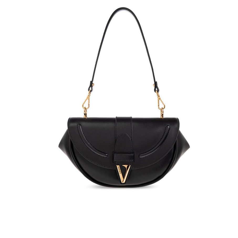 Versace VERSACE Virtus Black Leather Shoulder Bag New & Authentic Size ONE SIZE - 1 Thumbnail