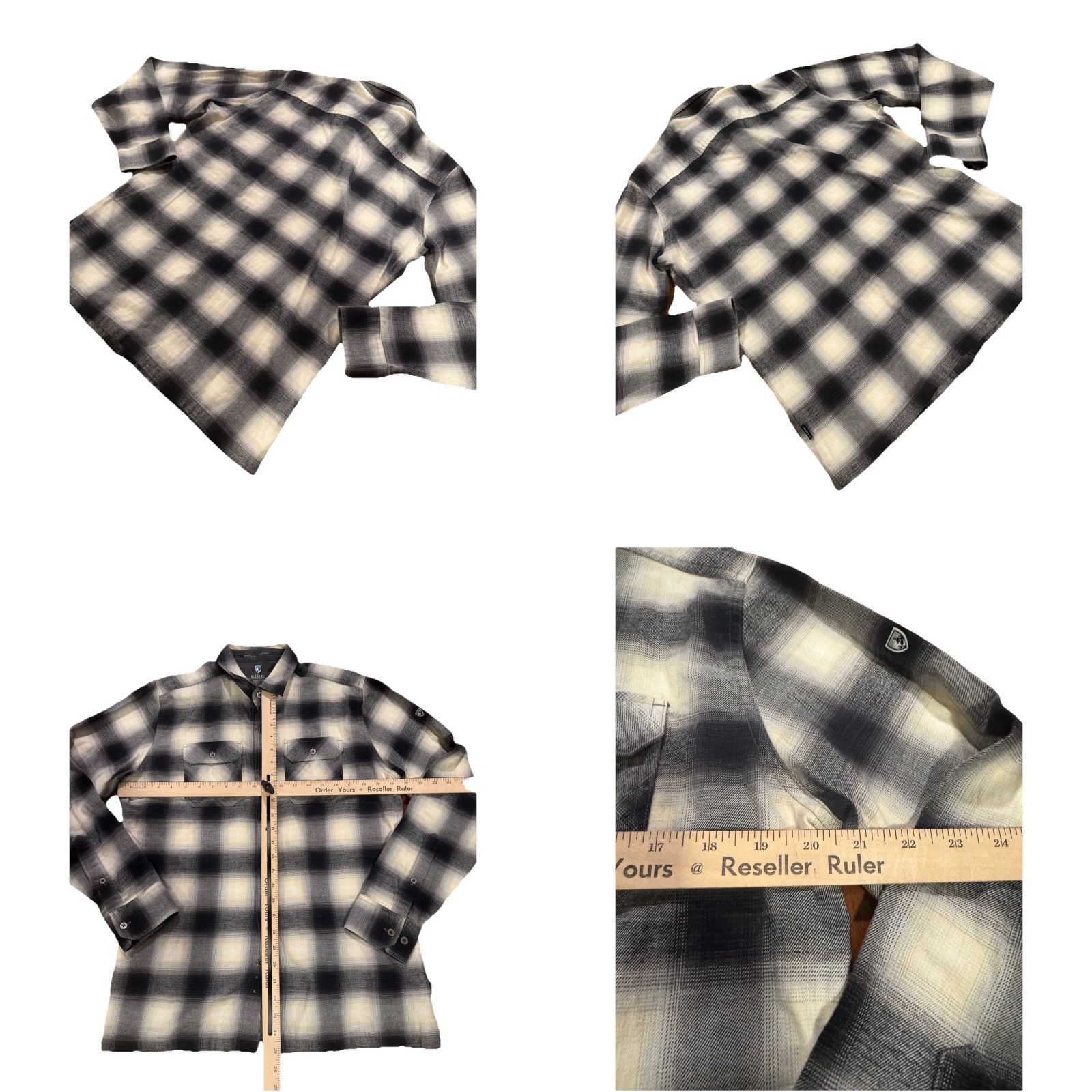 Vintage KUHL Men’s Dillingr Flannel LS Shirt M Black Sand Style 7186 Pockets Easy Care Button-Up Size US M / EU 48-50 / 2 - 9 Thumbnail