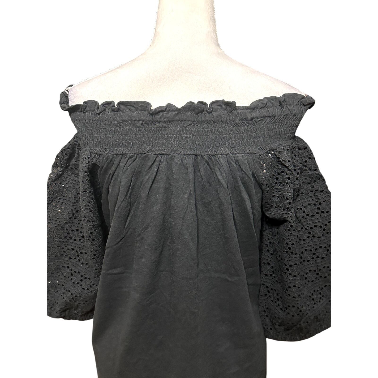 Ralph Lauren Ralph Lauren Off Shoulder Blouse Eyelet Lace Black Womens XS Size XS / US 0-2 / IT 36-38 - 6 Thumbnail