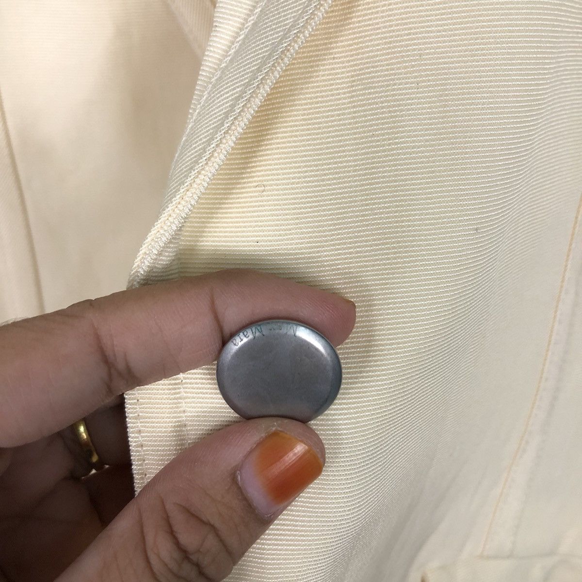 Japanese Brand Women’s Tailored Cream Blazer with Flap Pockets Max Mara Size M / US 6-8 / IT 42-44 - 17 Thumbnail
