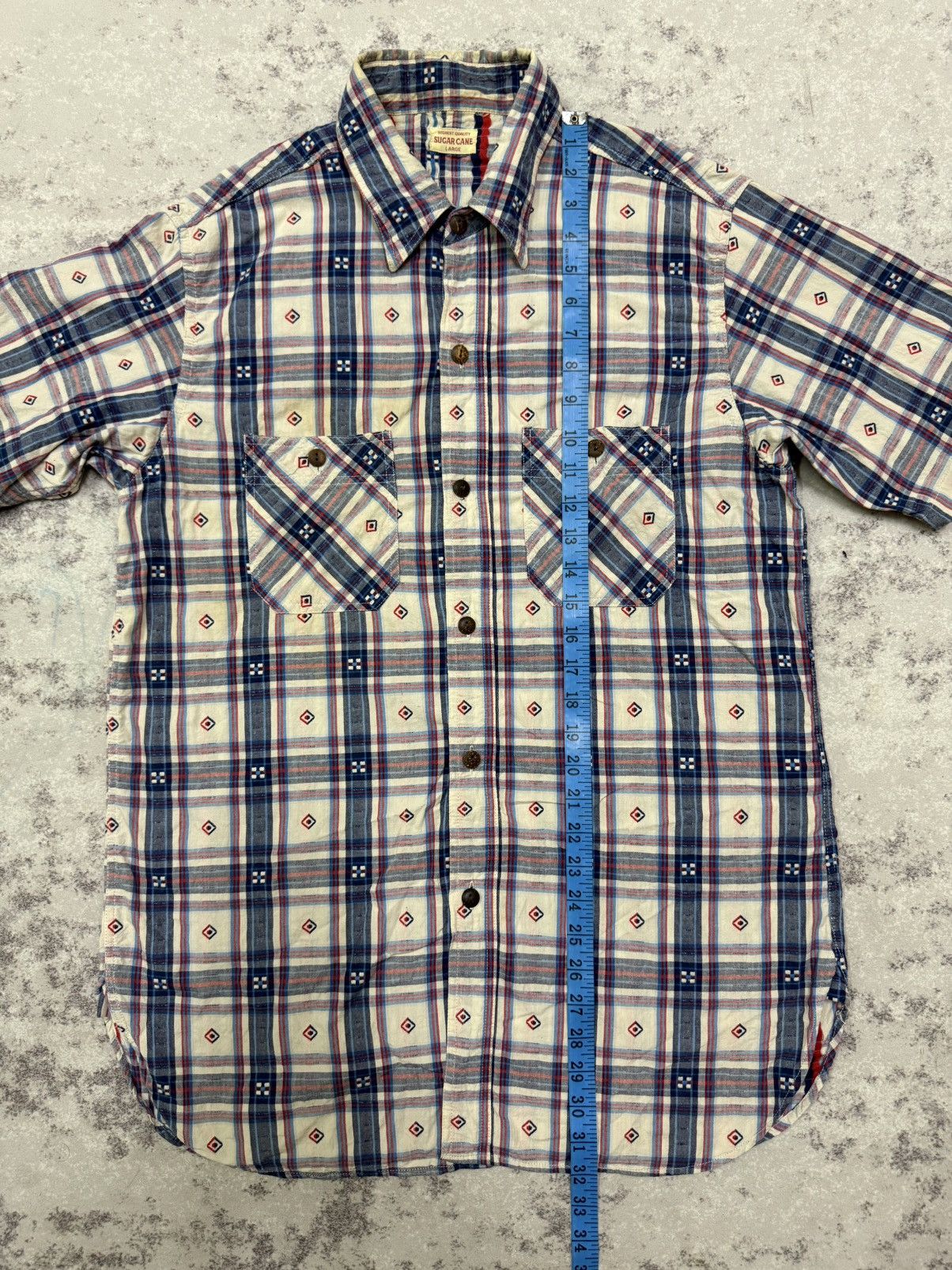 Sugar Cane Vintage Sugar Cane Twill Check Wood Button Up Work Shirt Size US M / EU 48-50 / 2 - 17 Thumbnail