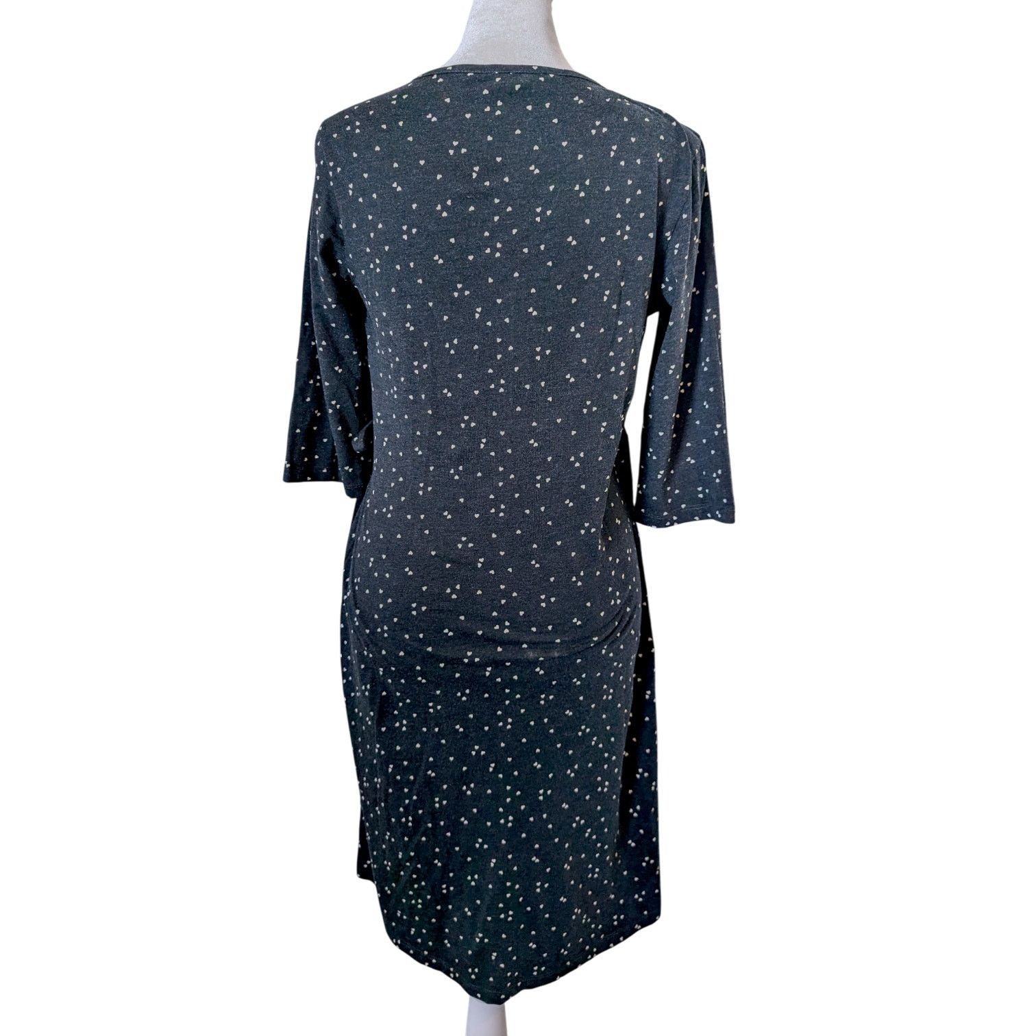 Other Synergy Organic Cotton Heather Grey Mini Heart Wrap Dress Size S / US 4 / IT 40 - 3 Thumbnail