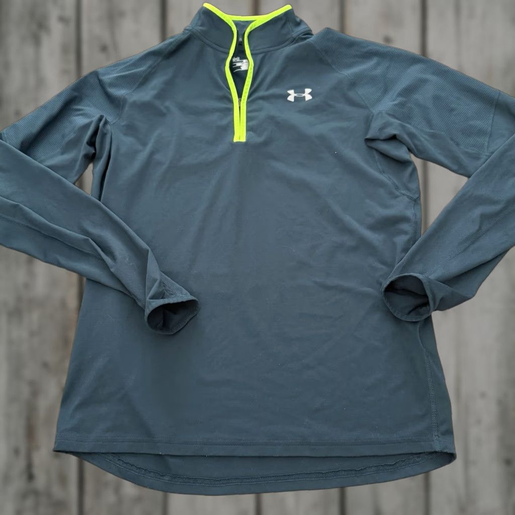 Under Armour Under Armour Shirt Mens Medium 1/4 Zip Pullover Green Fitted Lightweight Performance All Seasons Activewear Sports Size US M / EU 48-50 / 2 - 1 Thumbnail