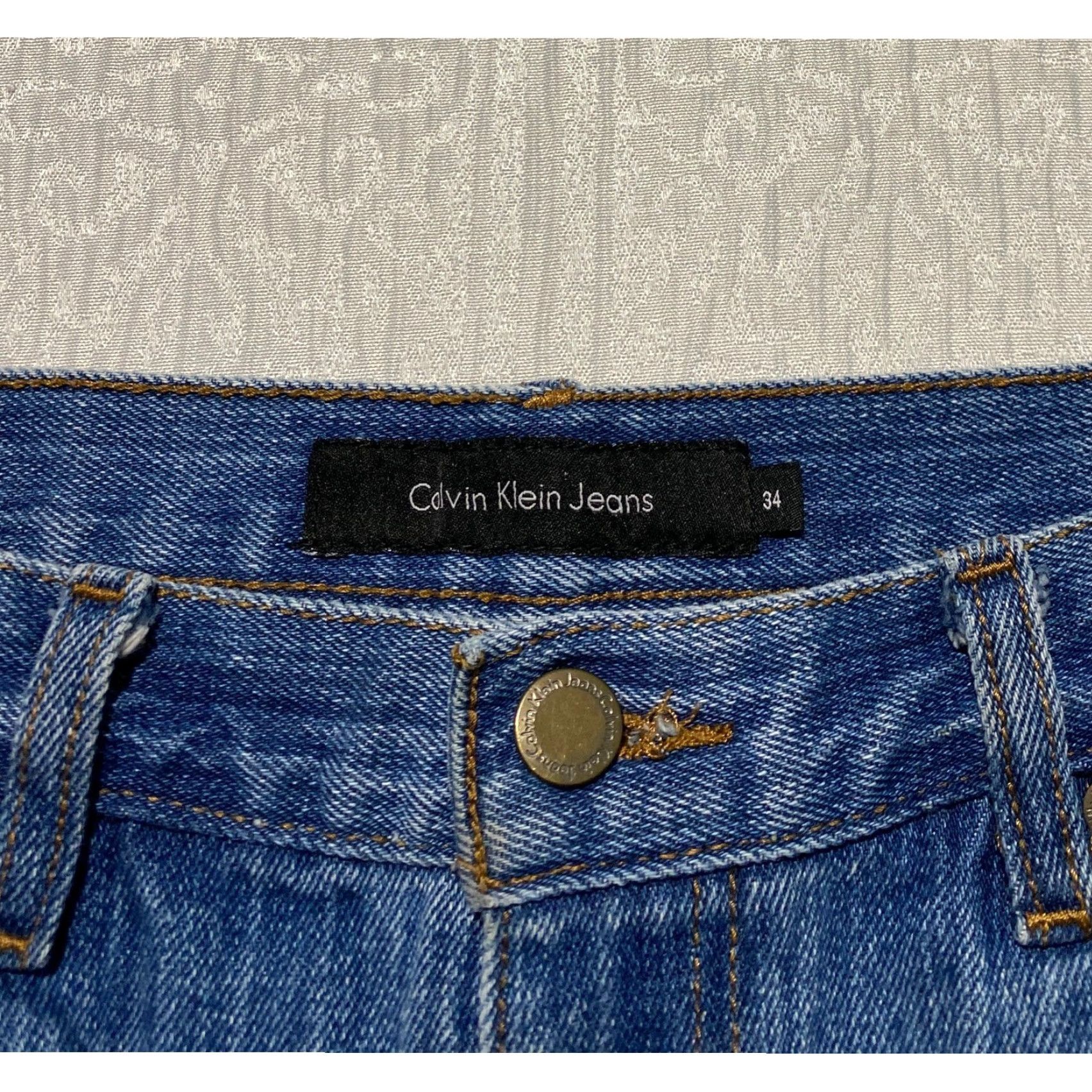 Vintage VINTAGE Calvin Klein Jeans Mens 34 Blue Denim Shorts Baggy Jorts 90s Cotton Bermuda Casual Summer Beach Mens Size US 34 / EU 50 - 3 Thumbnail