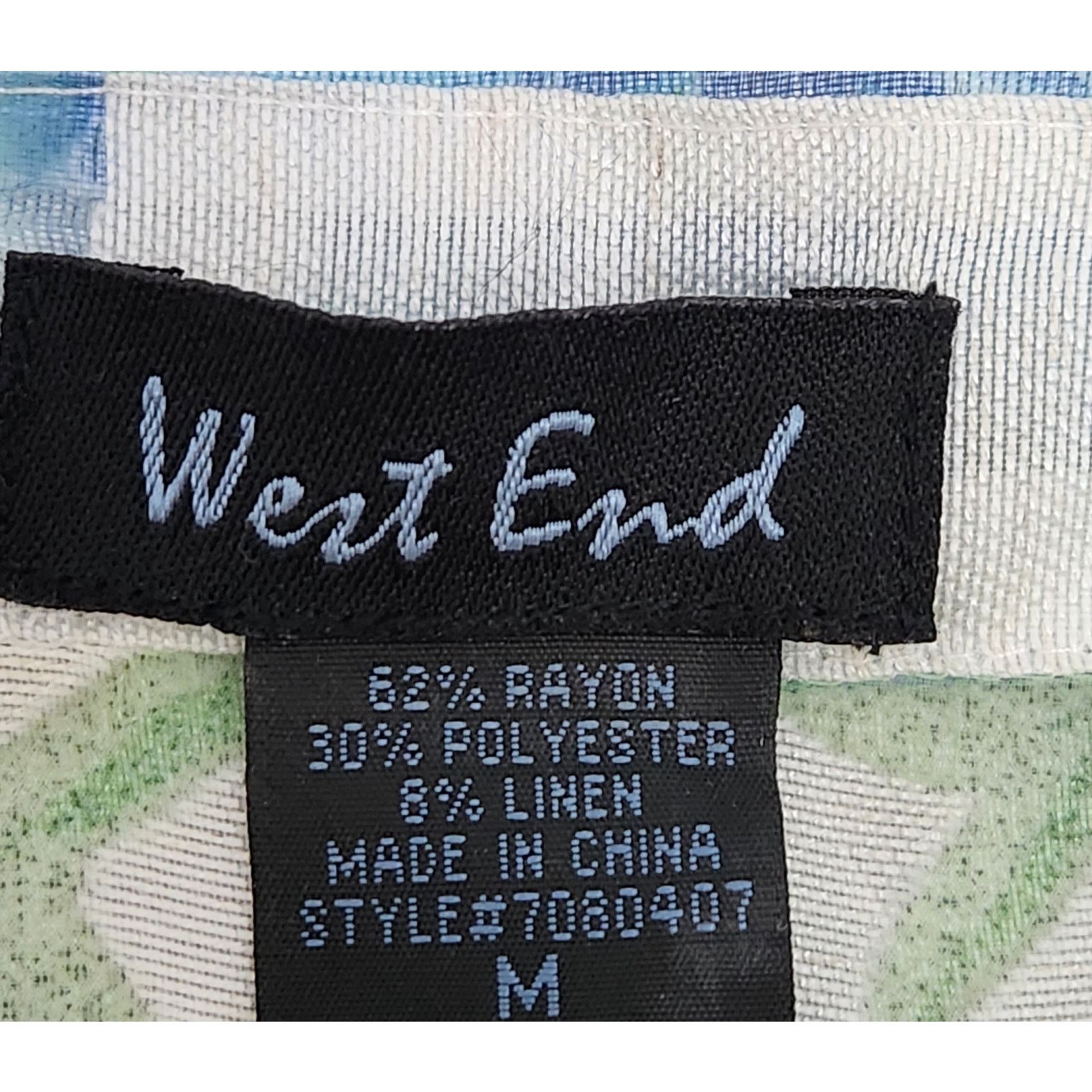Other West End White Blue Green Floral Button Up Sheer Top Medium Size M / US 6-8 / IT 42-44 - 4 Thumbnail