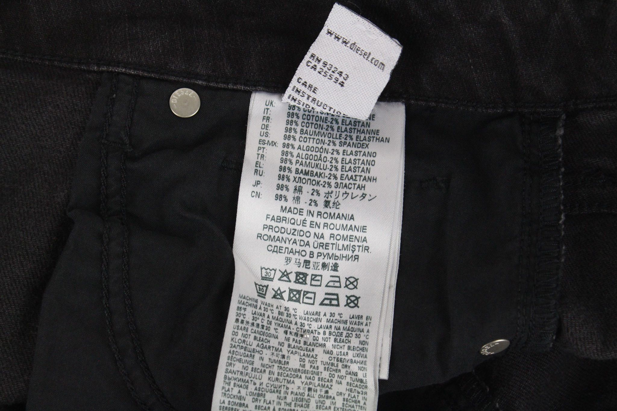 Diesel ARYEL 069JD W24/L32 Black Buttoned Jeans 70151 Size 24" / US 00 / IT 34 - 8 Thumbnail