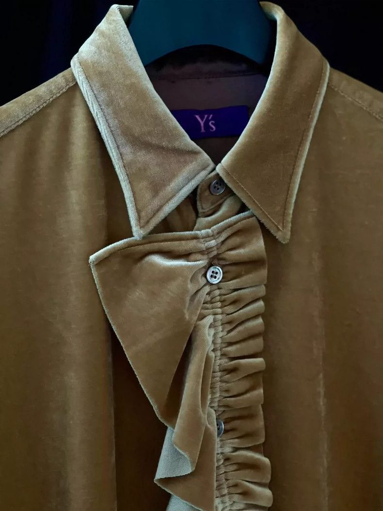 Yohji Yamamoto Yohji Yamamoto size 1 Auricular-pleated velvet shirt 2506- Size S / US 4 / IT 40 - 7 Thumbnail