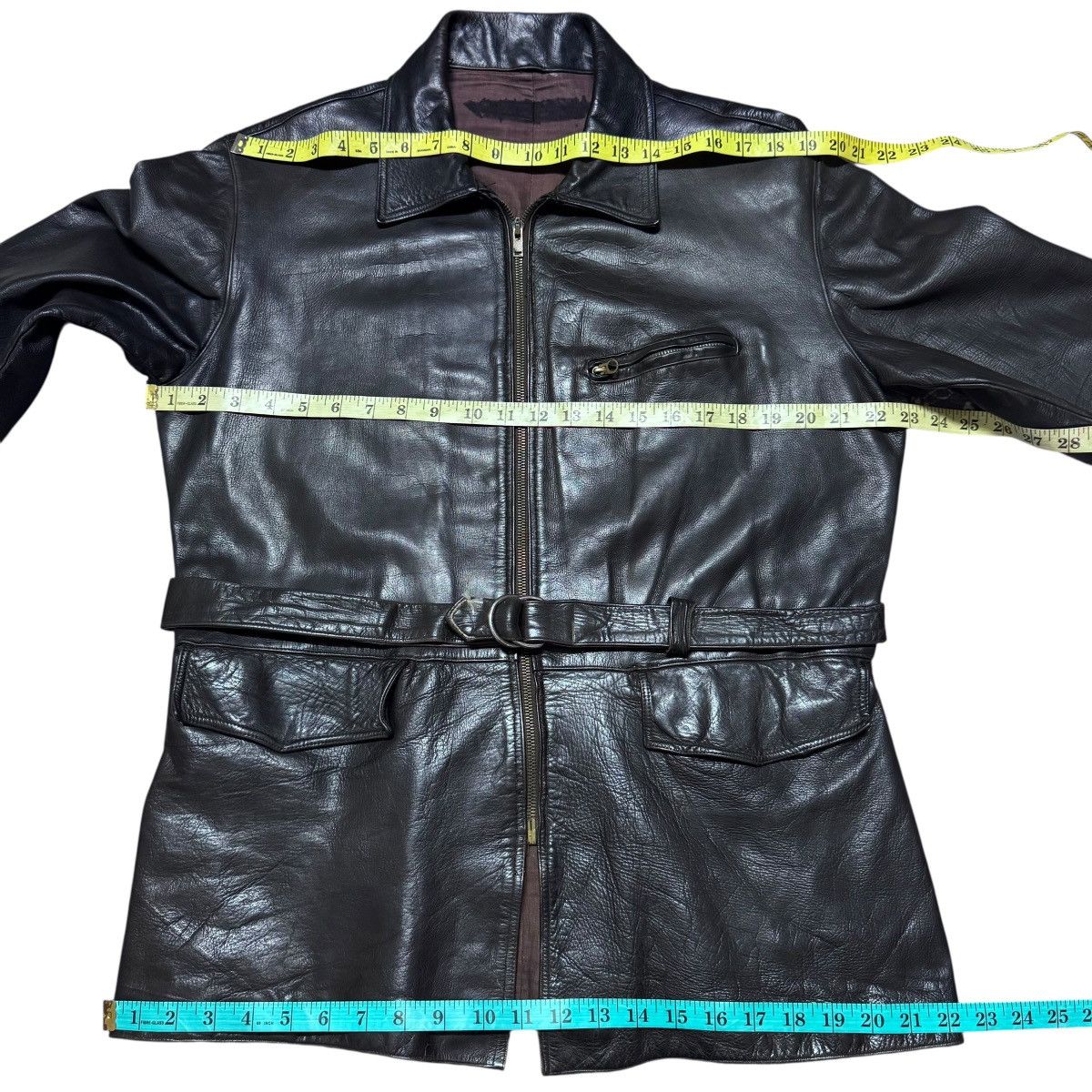 Vintage Vintage 50s Horsehide Leather Hunting Jacket Lightning Zip Size US L / EU 52-54 / 3 - 22 Thumbnail