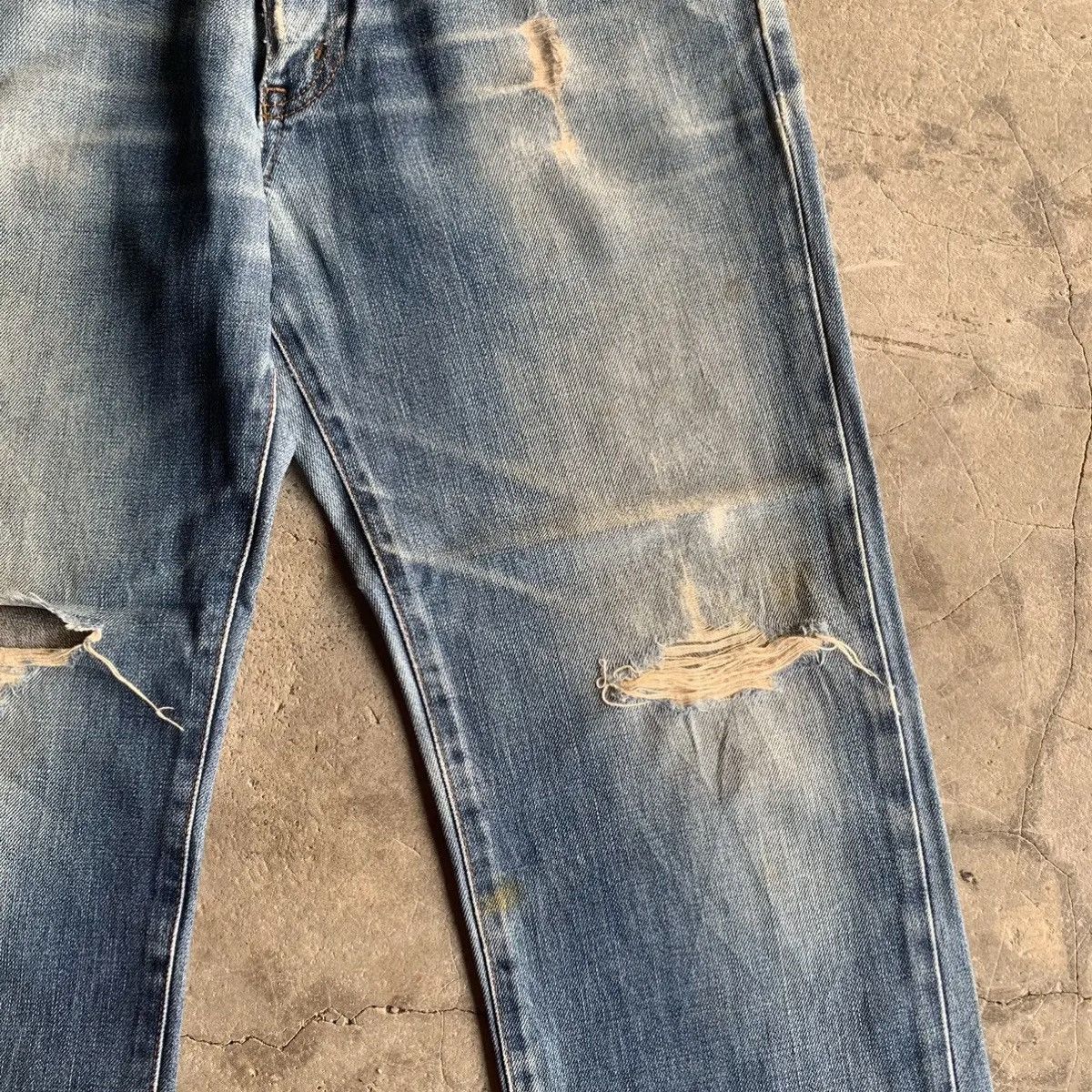 Edwin DISTRESSED! Vtg Edwin 503 RegularFit Blue Wash Jeans Pants Size US 30 / EU 46 - 6 Thumbnail