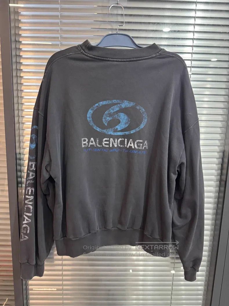 Balenciaga Balenciaga Logo Printed Round Neck Long Sleeve Sweatshirt Size US M / EU 48-50 / 2 - 1 Thumbnail