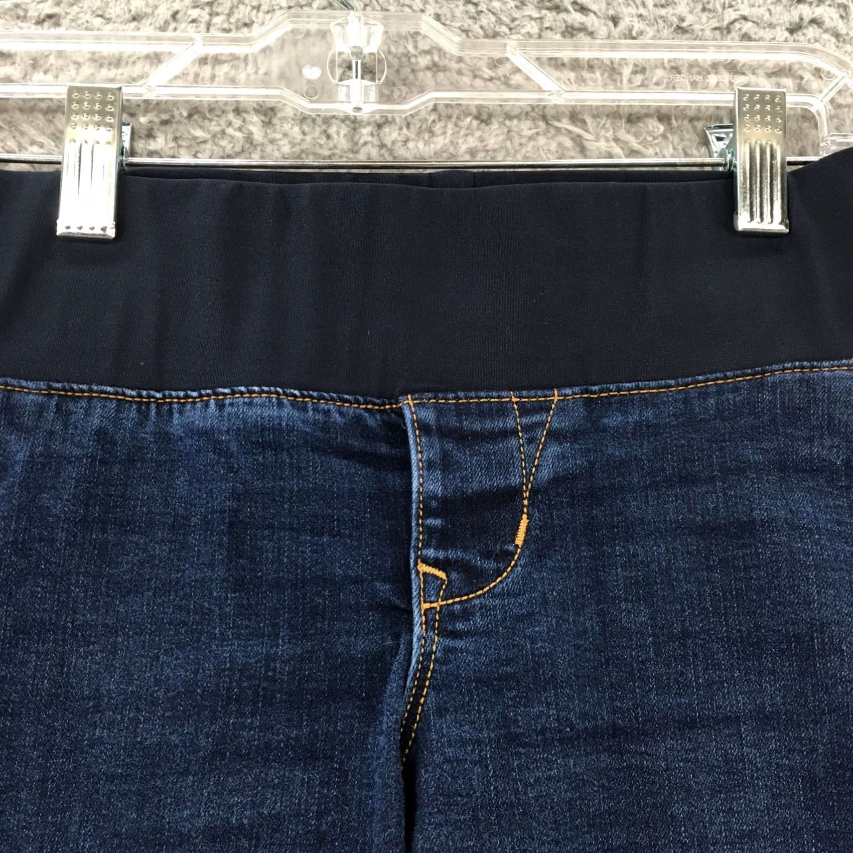 Old Navy Old Navy Jeans Womens 8 Maternity Denim Skinny Low Rise Dark Blue 5-Pocket Stretch Comfort Pull On Size 30" / US 8 / IT 44 - 4 Thumbnail