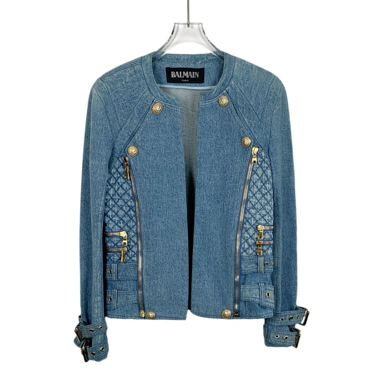 Balmain Balmain Blue Gold-Button Cotton Denim Jacket (Size XS) Size XS / US 0-2 / IT 36-38 - 1 Thumbnail