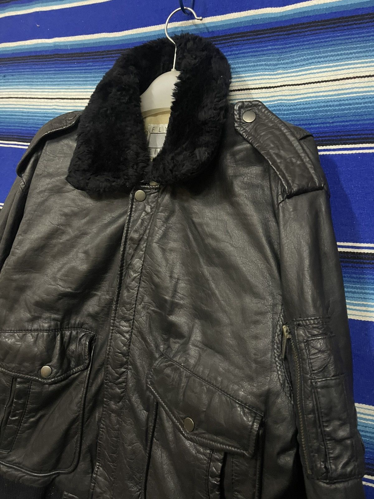 Vintage RARE 🔥 Vintage FLYING TIGER leather Bomber Jacket Size US M / EU 48-50 / 2 - 2 Thumbnail