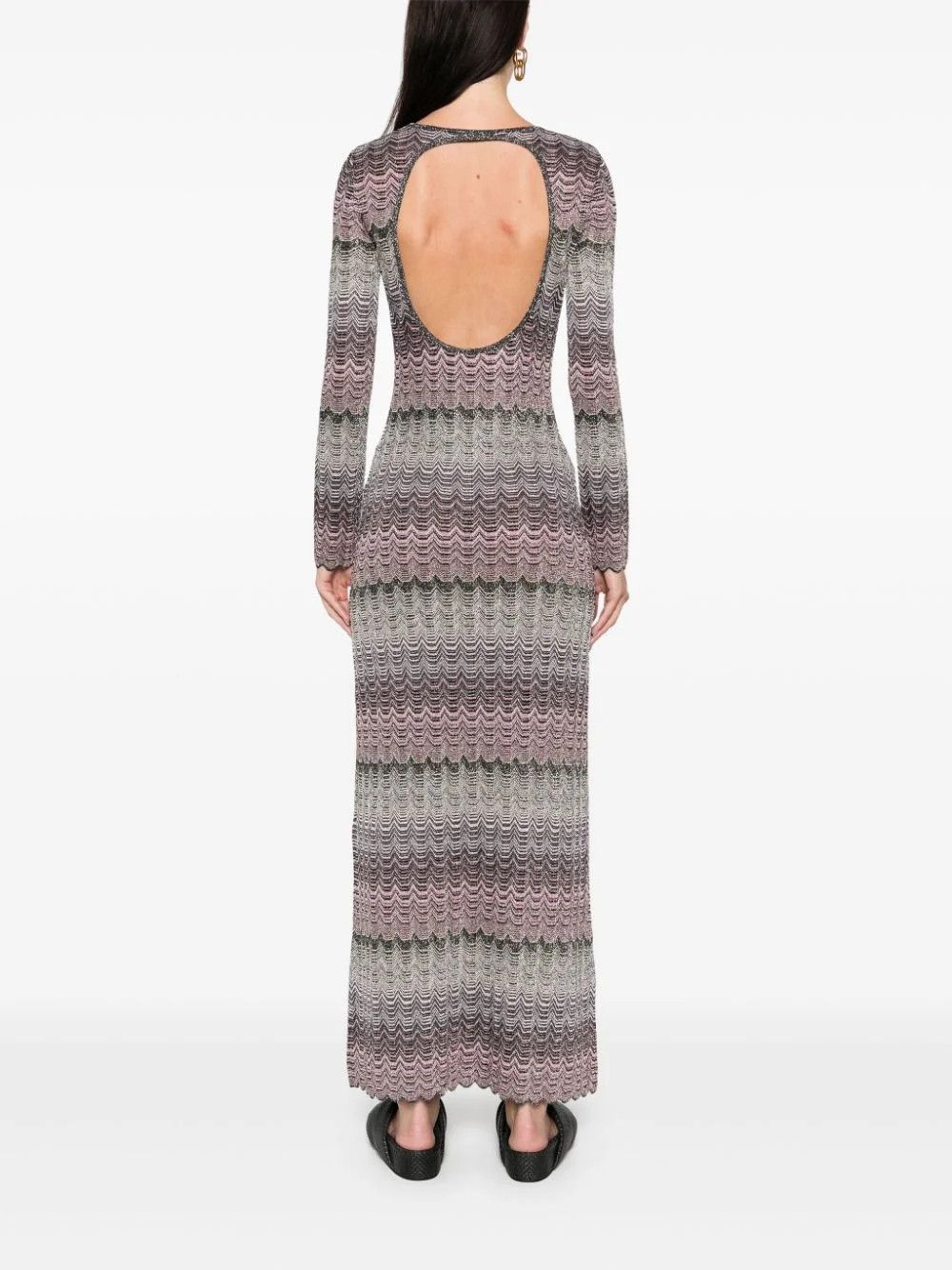 Missoni o1f1d3z0326 Greek-Motif Maxi Dress in Multicolor Size L / US 10 / IT 46 - 3 Thumbnail