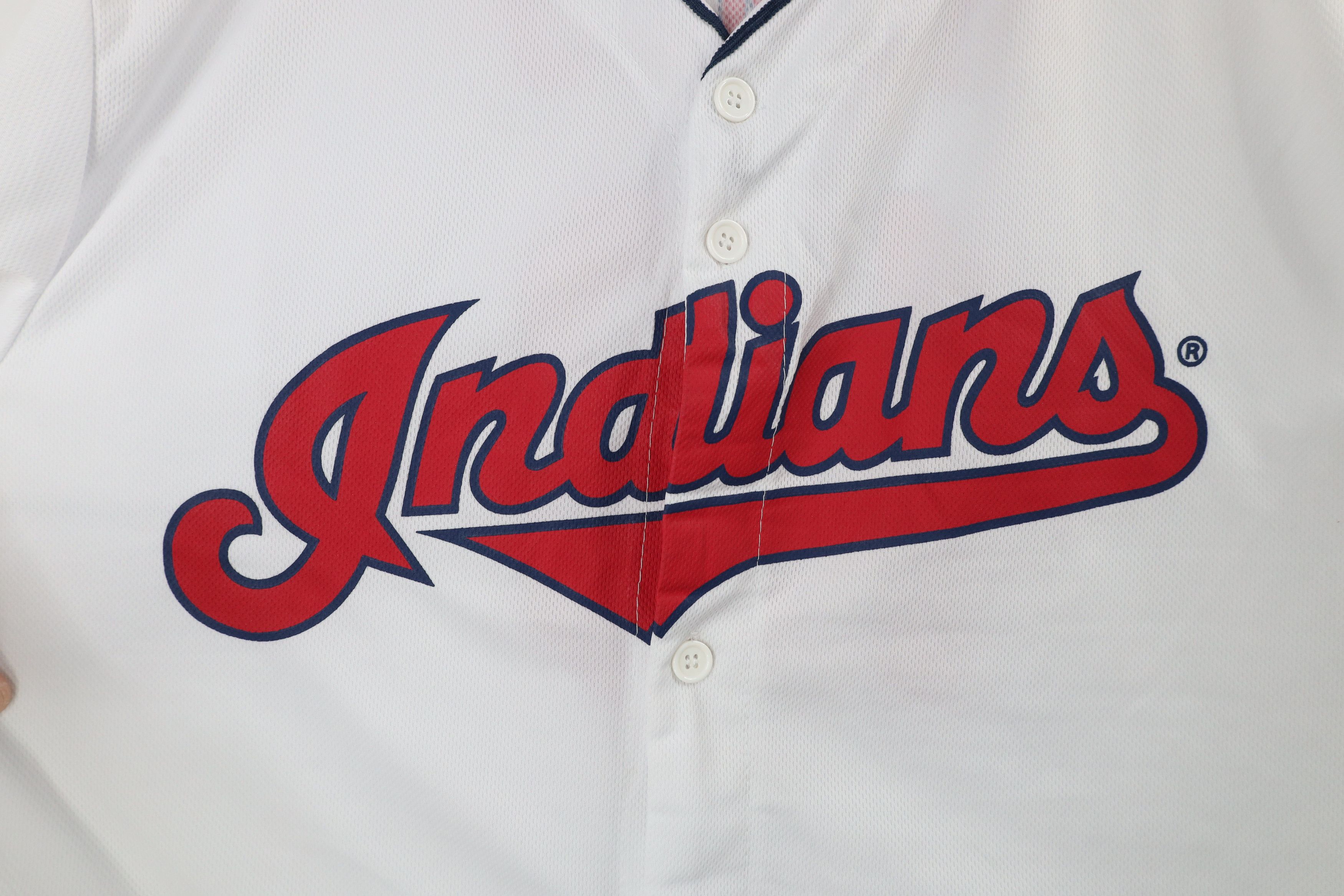 Vintage Vintage Cleveland Indians Baseball Jersey White Polyester Size US XL / EU 56 / 4 - 5 Thumbnail