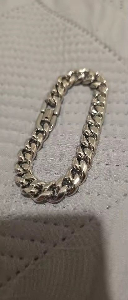 Jewelry 10 mm + 22 cm Cuban Chain Bracelets Size ONE SIZE - 3 Thumbnail