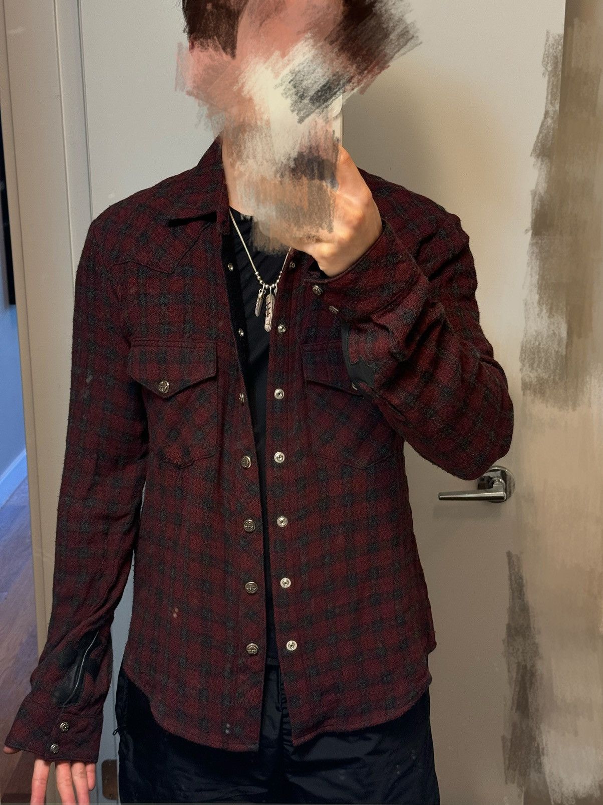 Chrome Hearts Chrome hearts flannel with cross patches on sleeves Size US M / EU 48-50 / 2 - 10 Thumbnail
