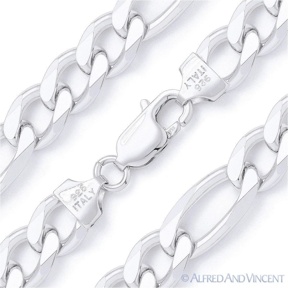 Other 13mm Figaro / Figaroa Link Italian Chain Bracelet Size ONE SIZE - 1 Thumbnail