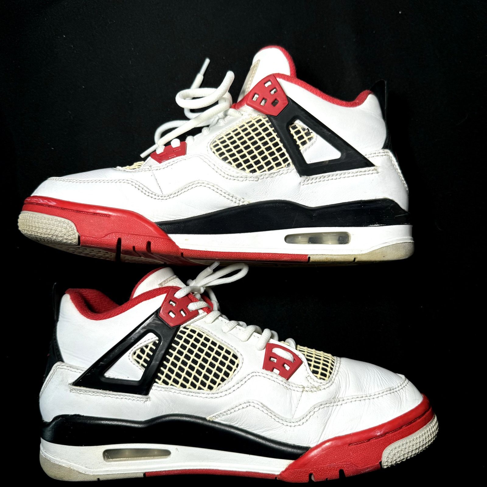 Jordan Brand × Nike Nike Air Jordan 4 Retro OG GS Fire Red 2020 Shoes - Size 6.5 Size US 6.5 / EU 39-40 - 4 Thumbnail