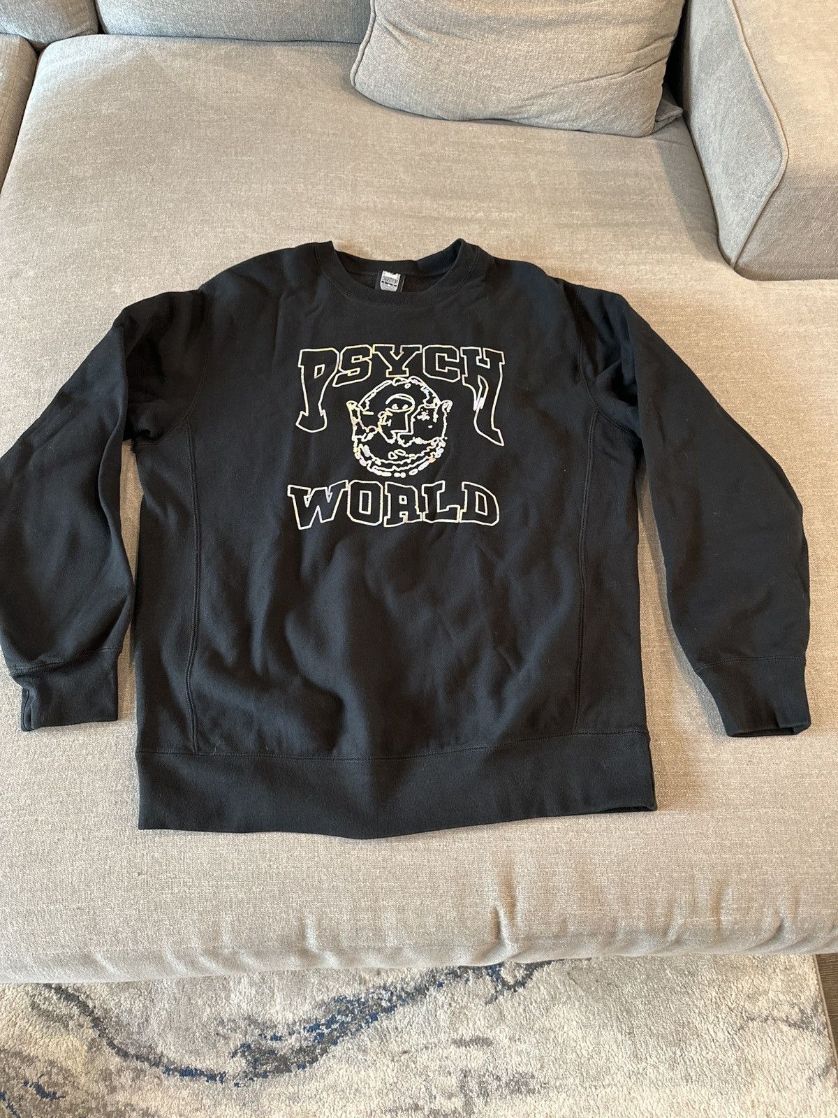 image of Psychworld Iridescent College Crew in Black, Men's (Size XL)