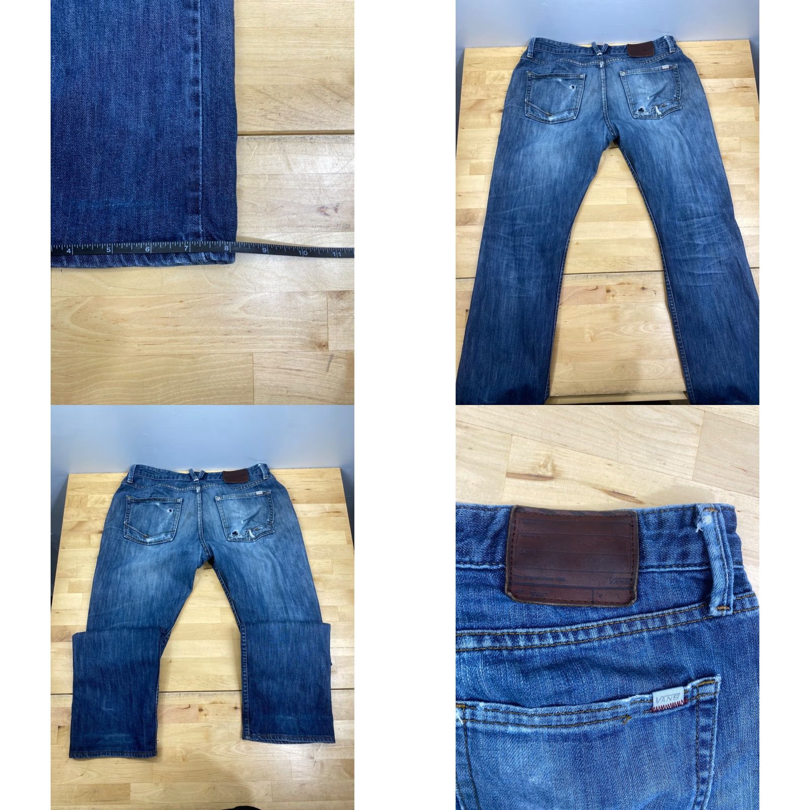Vans Vans Jeans Mens 32x29 Blue Distressed 80s 90s Grunge Skateboard Casual Straight Jeans Distressed #8282 Size US 32 / EU 48 - 8 Thumbnail