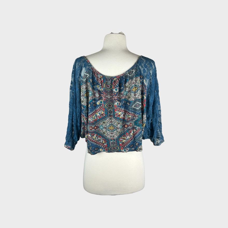 Vintage Love, Fire | Vintage Y2k Boho Dolman Lace Sleeves Top Size S / US 4 / IT 40 - 3 Thumbnail