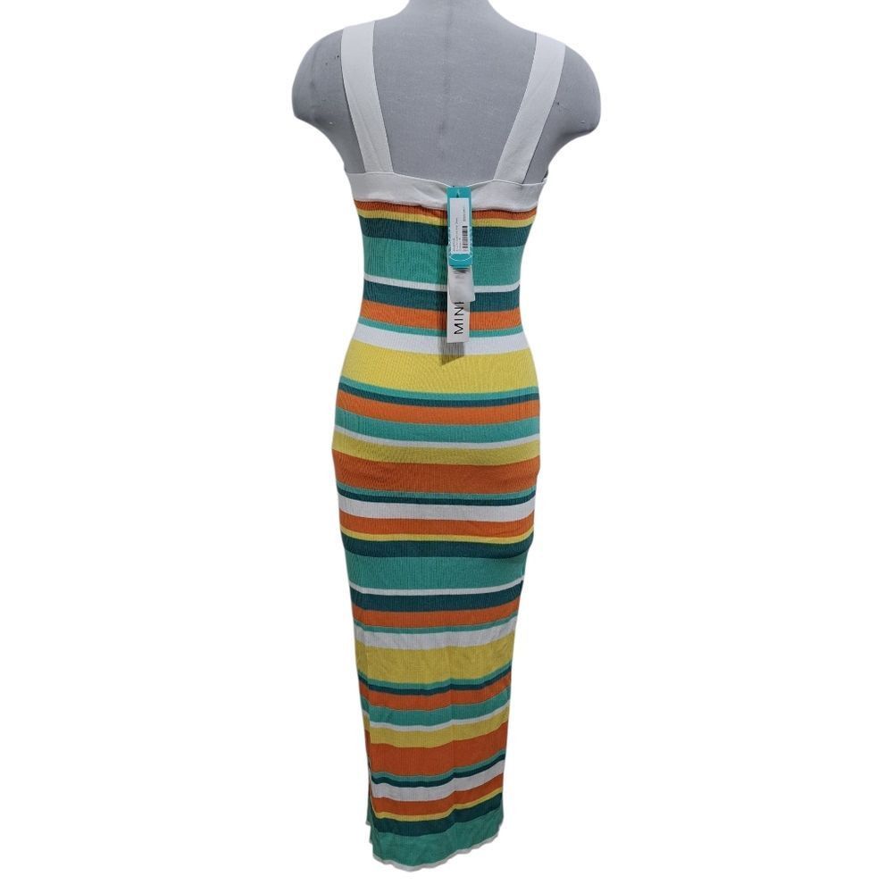 MINKPINK MinkPink Kosa Striped Knit Midi Dress Orange Multi Color Med Size M / US 6-8 / IT 42-44 - 3 Thumbnail