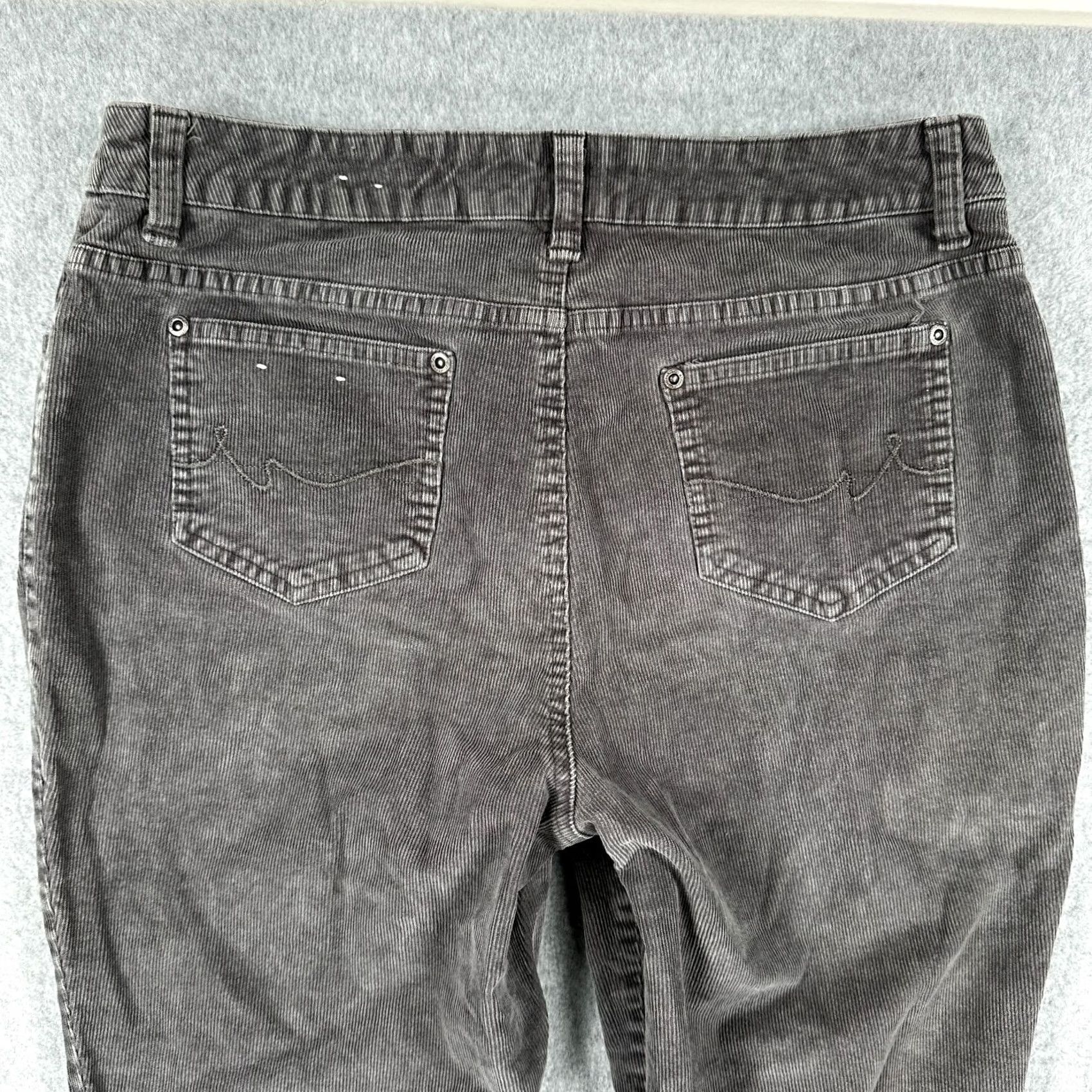 Vintage St. John's Bay Chino Pants Dark Gray Women's 12P Corduroy Flat Front Bootcut Pockets Petite Boys? Size 34" / US 12 / IT 48 - 2 Thumbnail