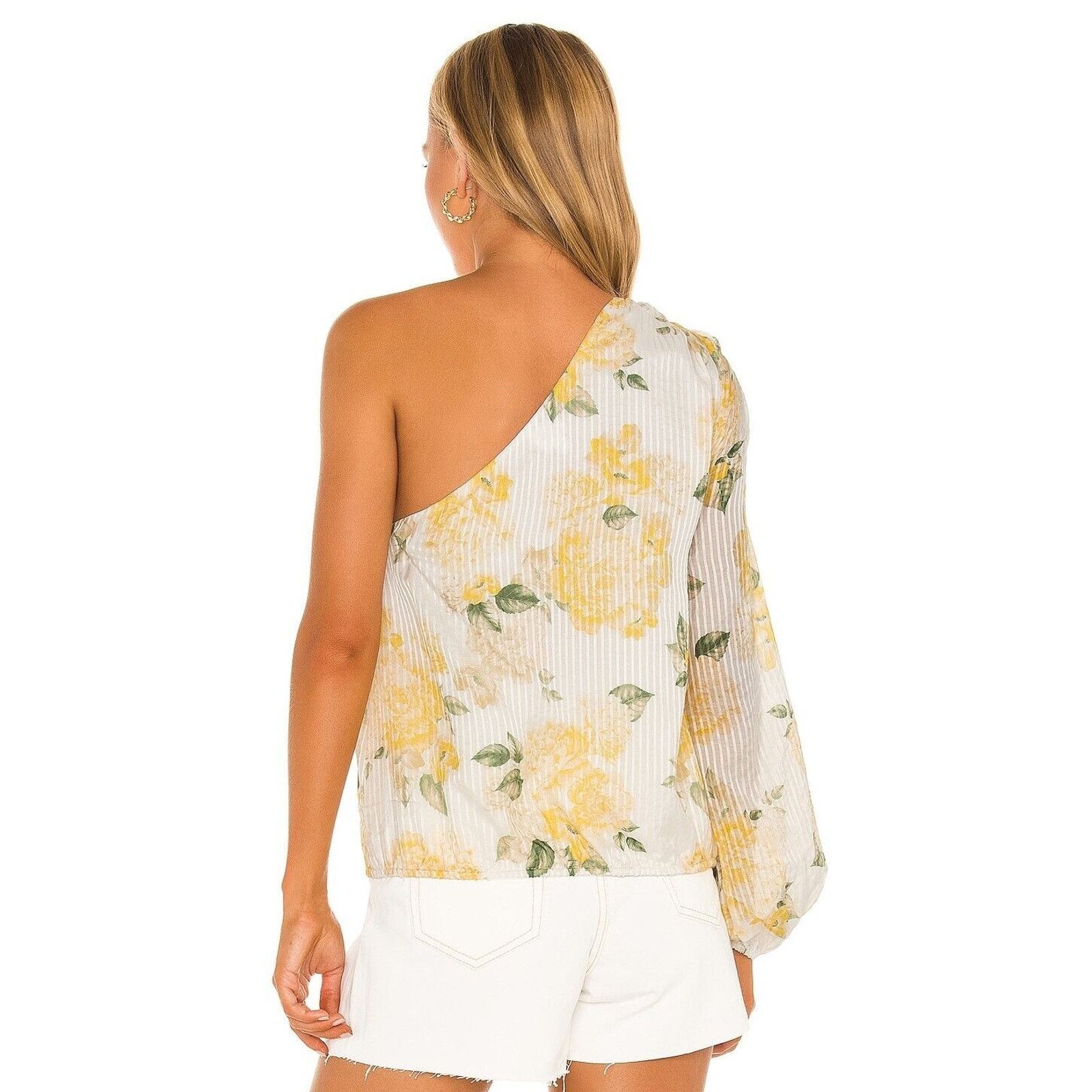 CAMI NYC Cami NYC Women Floral Yellow Silk Blend Blouson Top Size M Size M / US 6-8 / IT 42-44 - 3 Thumbnail