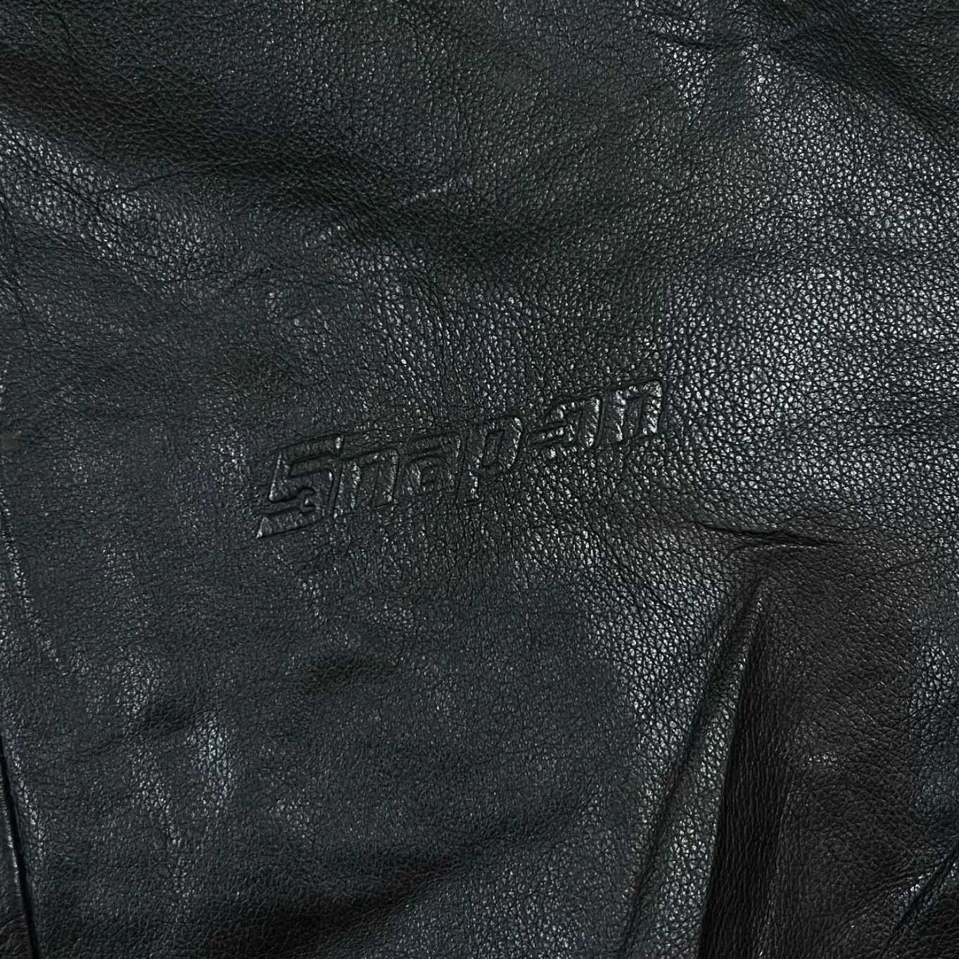 Vintage VINTAGE 90's SNAP-ON Mini Logo Genuine Real Heavy Black Leather Bomber Jacket XL Mens Leather Jacket 90s Logo Pocket Embroidered Size US XL / EU 56 / 4 - 3 Thumbnail