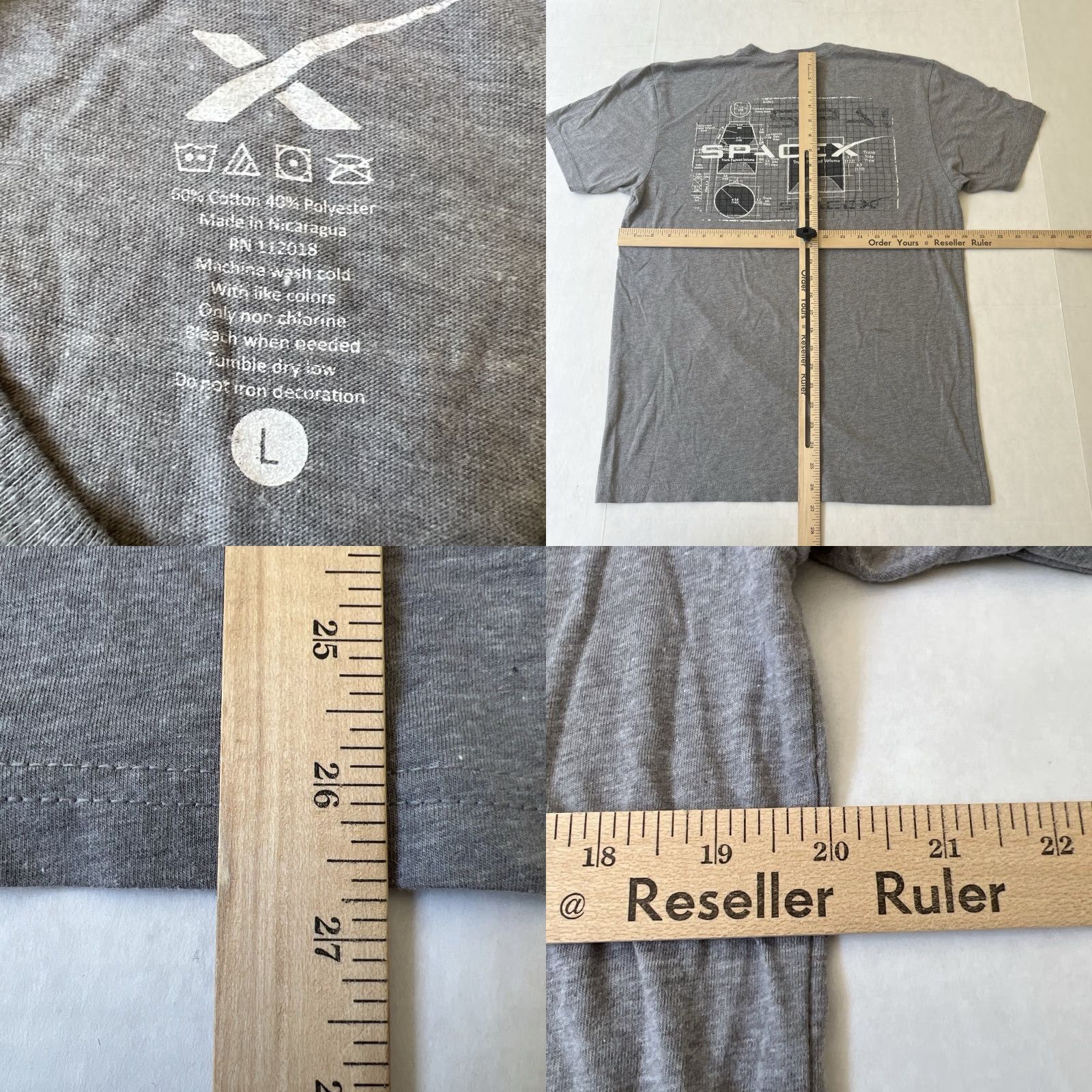 Vintage VINTAGE SpaceX Shirt Unisex Adults L Gray Graphic Print Falcon Heavy 2008 Space Theme Mens Womens Size US L / EU 52-54 / 3 - 9 Thumbnail