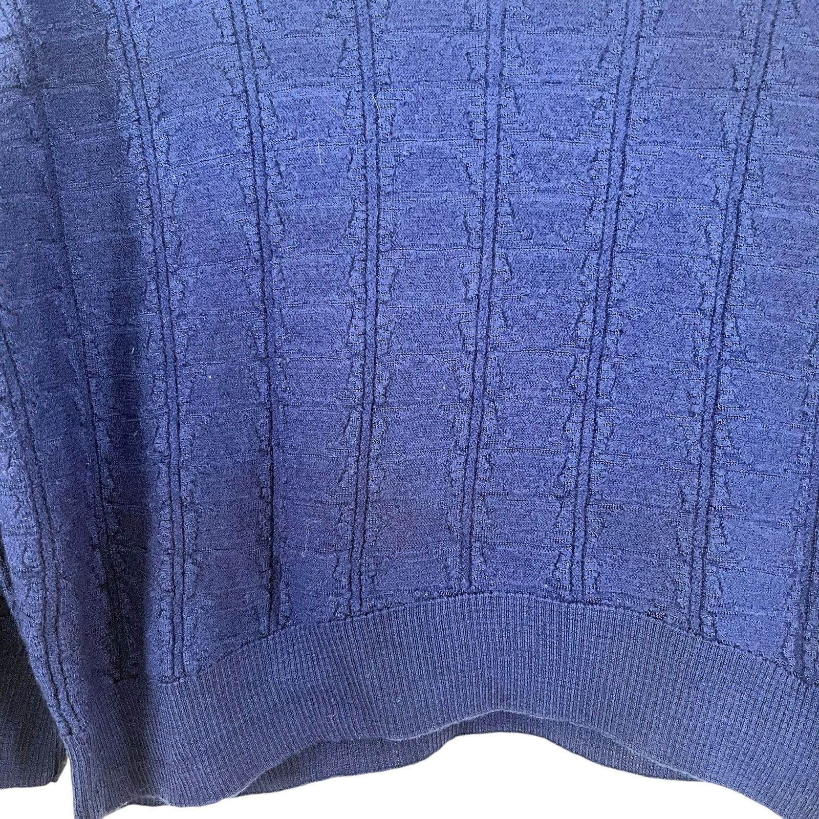 Missoni M Missoni Royal Blue Boxy Fit Wool Blend Crewneck Sweater Size L / US 10 / IT 46 - 2 Thumbnail