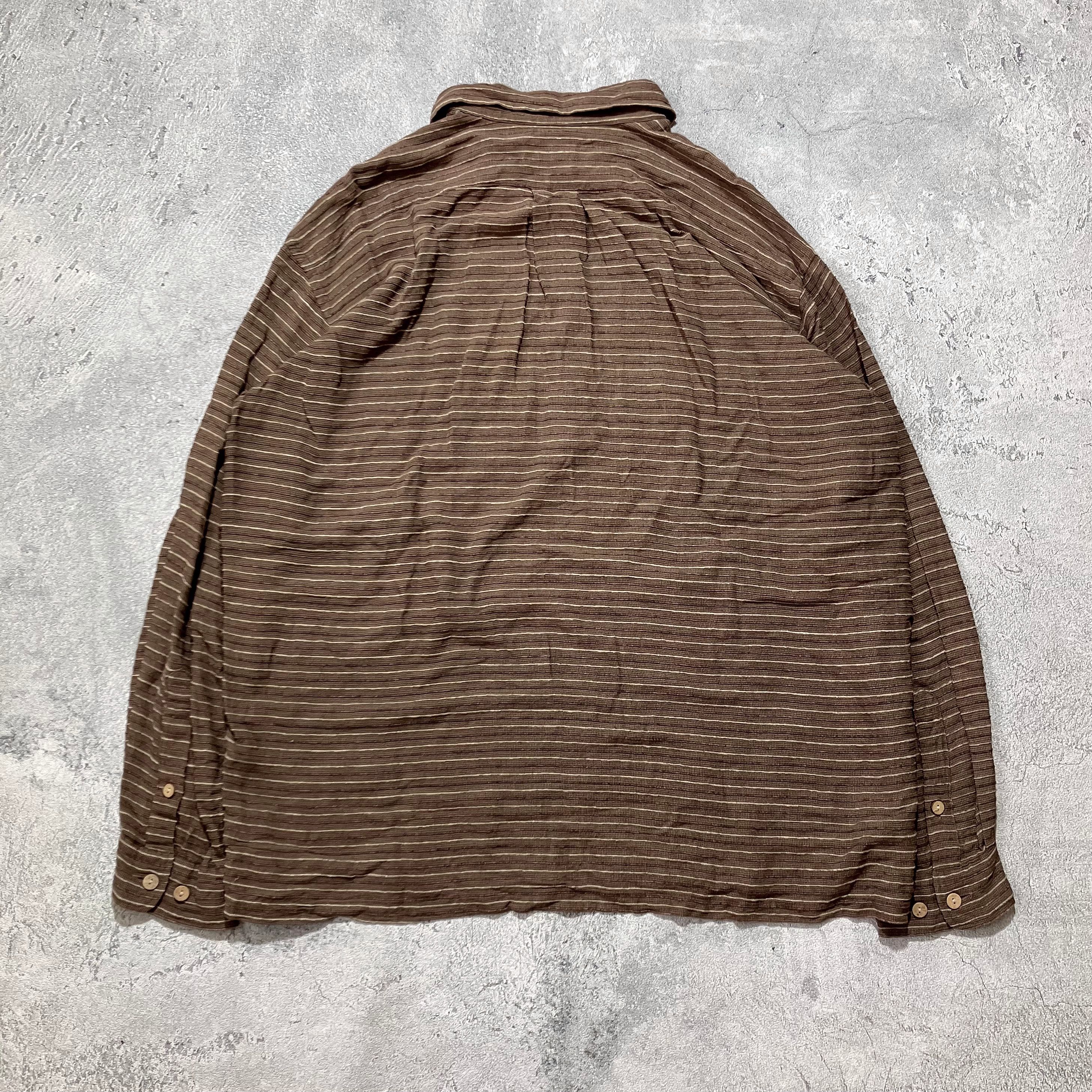 Dezert Dezert brown and cream striped cotton shirt Size US L / EU 52-54 / 3 - 2 Thumbnail