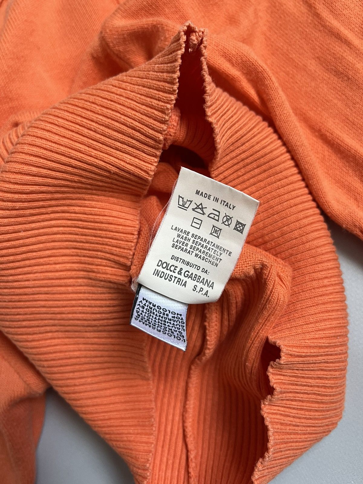 Dolce & Gabbana Vintage Y2K Dolce & Gabbana Orange Knit Longsleeve T-shirt Size S / US 4 / IT 40 - 10 Thumbnail