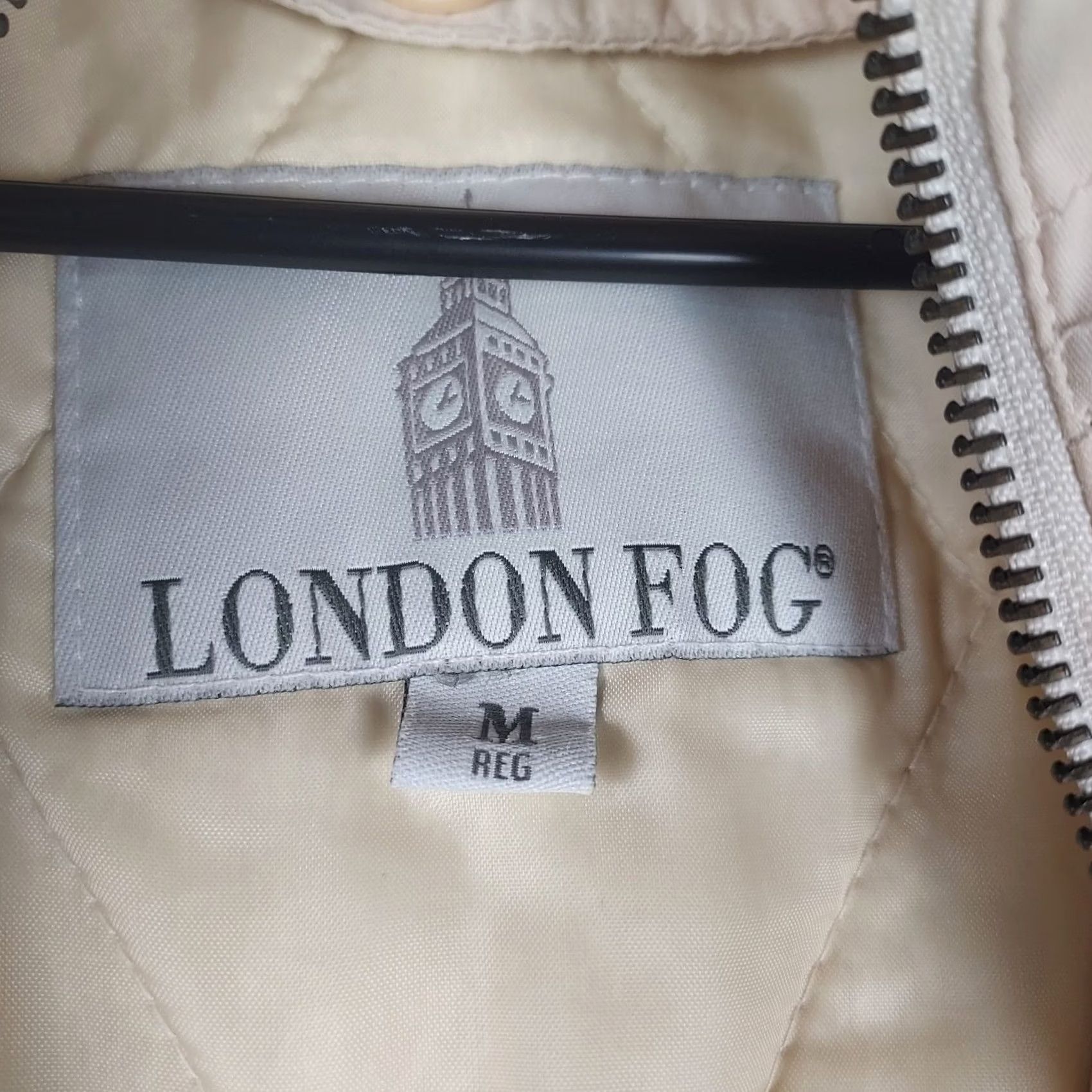 London Fog London Fog Womens Medium Hooded Insulated Rain Jacket Light Beige Long Casual Coat Size M / US 6-8 / IT 42-44 - 5 Thumbnail